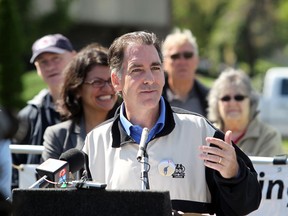 MP Brian Masse, speaks at a press conference along the banks of the Detroit River in Windsor, on Sept.14, 2012.  (JASON KRYK/ The Windsor Star)