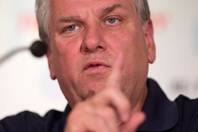 Ken Lewenza, president of the Canadian Auto Workers (CAW), speaks during a news conference in Toronto on  Sept. 17, 2012 in which he announced a tentative deal with Ford. THE CANADIAN PRESS/Chris Young