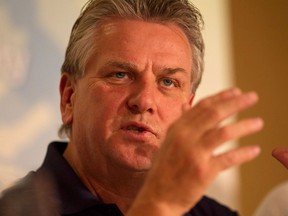 Ken Lewenza, president of the Canadian Auto Workers (CAW), speaks during a news conference in Toronto on Monday, Sept. 17, 2012 in which he announced a tentative deal with Ford. (CHRIS YOUNG/THE CANADIAN PRESS)