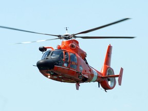 File photo of a U.S. Coastguard Dolphin helicopter.