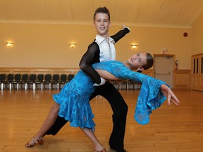 Dance partners Alex Maslanka and Grace Barrette practise at the Dom Polski Club in Windsor.