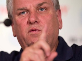 Ken Lewenza, president of the Canadian Auto Workers, speaks during a news conference in Toronto on Sept. 17, 2012. (THE CANADIAN PRESS/Chris Young)