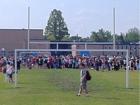 A bomb threat forced the evacuation of Massey High School on Sept. 5, 2012. (Nick Brancaccio/The Windsor Star)