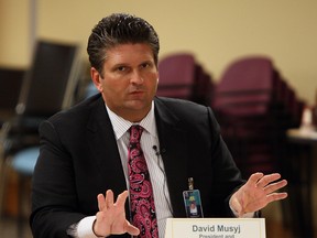 David Musyj, president and CEO of Windsor Regional Hospital, speaks during a hospital board meeting in Windsor on  March 1, 2012. (TYLER BROWNBRIDGE / The Windsor Star)