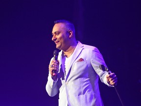 Russell Peters on stage Saturday at Caesars Windsor. Photo by Rebecca Wright.