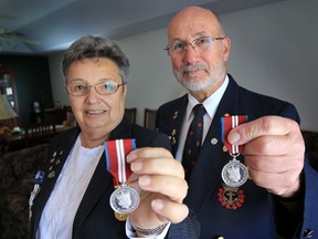 Richard and Shirley Beresford, of Windsor, have received a Queens diamond jubilee medal for volunteering with the Royal Canadian sea cadet corps and the Navy league of Canada for 50 years.   (DAN JANISSE/ The Windsor Star)