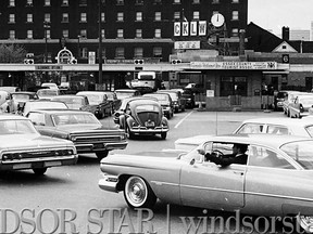 May 1965-Cars lineup on the Canadian side of the Detroit-Windsor Tunnel waiting inspection by Canadian Customs and Immigrations.(Windsor Star-FILE)