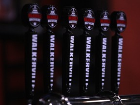 Draft taps at the Walkerville Brewery in Windsor, Ont. are shown in this September 2012 file photo. (DAN JANISSE/The Windsor Star)