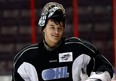 Goalie Jaroslav Pavelka takes a break at practice at the WFCU Centre last year. (Star file photo)