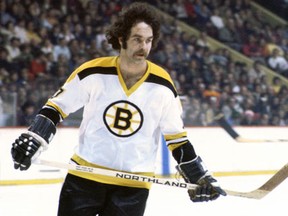 Boston's Derek Sanderson skates in a game against the Los Angeles Kings at the Boston Garden. (Steve Babineau/NHL via Getty Images)
