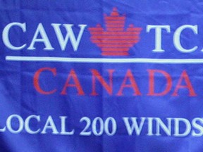 File photo of CAW Local 200 flag. (Windsor Star files)