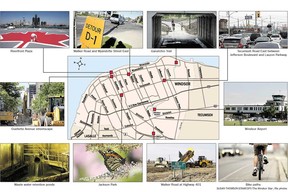 File photo of a map of some projects that had been proposed for the Windsor area. (Graphic by Susan Thomson-Stamcoff)