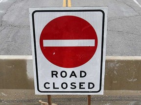 File photo of road closed sign. (Windsor Star files)