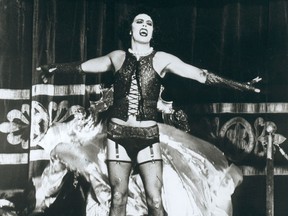Tim Curry as Frank N. Furter sings "Sweet Transvestite" in The Rocky Horror Picture Show.