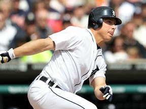 Detroit's Andy Dirks, who had the game-winning RBI against Oakland Saturday, hits a triple against Tampa Bay this year. (Leon Halip/Getty Images)