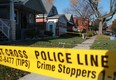 Yellow police tape surrounds the scene where a man was assaulted with a baseball bat in the 700 block of Brock Street in Windsor, Ont., Sunday, Oct. 21, 2012.  (DAX MELMER/The Windsor Star)