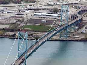The Ambassador Bridge is pictured in this file photo. (TYLER BROWNBRIDGE/The Windsor Star)