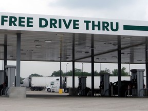 File photo of the Ammex Duty Free gas pumps at the entrance to the Ambassador Bridge. (Windsor Star files)