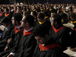 Graduating students at a University of Windsor convocation ceremony are shown in this 2012 file photo. (Dan Janisse / The Windsor Star)