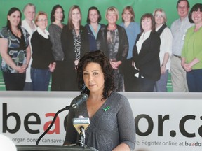 Hotel Dieu Grace Hospital and Trillium Gift of Life Network held a media conference  April 23, 2012, in Windsor,  to remind people how easy it is to register to be organ and tissue donor. Danielle Purdie, an organ donation recipient spoke at the event.  (DAN JANISSE/The Windsor Star)