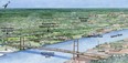 An artist's rendering of the proposed new border crossing between Detroit and Windsor. Image distributed June 2012 by the office of Michigan Governor Rick Snyder. (Handout / The Windsor Star)