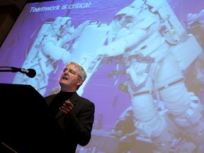 Marc Garneau, Canada's first man in space and a current Liberal MP, speaks at a engineering conference at Caesars Windsor in this 2010 file photo. (Tyler Brownbridge / The Windsor Star)