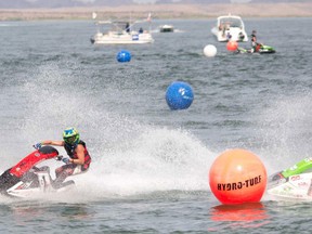 Max King in action at the jet ski world finals held recently in Arizona.