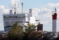 The M.V. Jiimaan approaches the Leamington, Ont. dock Friday, Oct. 12, 2012. (DAN JANISSE/The Windsor Star)
