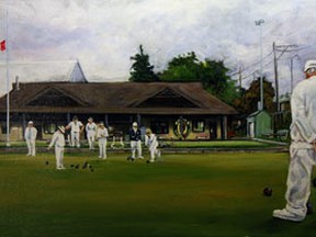 A 2010 painting by Dennis Smith depicting the Windsor Lawn Bowling Club. (Tyler Brownbridge / The Windsor Star)