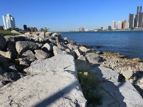 The restored shoreline of the Detroit River in Windsor, Ont. is shown Thursday, Oct. 11, 2012. ERCA has done work to combat erosion along the riverfront. .(DAN JANISSE/ The Windsor Star)