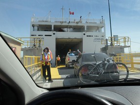 In this file photo, the ferry Jiimaan loads vehicles at the Pelee Island dock June 14, 2012.  (DAN JANISSE/The Windsor Star)
