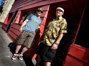 Phog Lounge owners Tom Lucier and Frank Incitti (right) are pictured outside of their downtown establishment in this 2009 file photo. (TYLER BROWNBRIDGE/The Windsor Star)