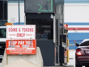 You must pay the toll to cross the Detroit-Windsor Tunnel. Photographed Oct. 30, 2012. (Jason Kyrk / The Windsor Star)