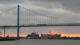 The sun sets on the Ambassador Bridge in this 2012 file photo. (NICK BRANCACCIO/The Windsor Star)