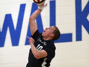 Walkerville Tartans Lucas Palmer scored several aces with a paralyzing serve against Catholic Central in WECSSAA volleyball action at Walkervillle High School, Tuesday November 6, 2012. (NICK BRANCACCIO/The Windsor Star)