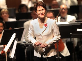 Conductor Laura Jackson is shown Friday, Nov. 2, 2012, with the Windsor Symphony Orchestra at the Capitol Theatre in Windsor. She is latest guest conductor with the group.    (DAN JANISSE/The Windsor Star)