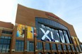 Lucas Oil Stadium is decorated with official Super Bowl XLVI signage prior to the game being played between the New York Giants and the New England Patriots on Februrary 3, 2012 in Indianapolis, Indiana.  (Chris Trotman/Getty Images)