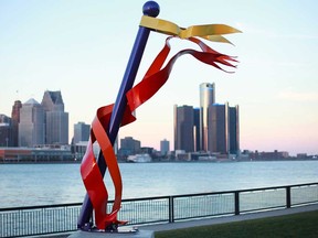 A new sculpture at Oak Street and Riverside Drive West in Windsor, Ont., is pictured Sunday, Nov. 11, 2012.  (DAX MELMER/The Windsor Star)