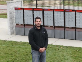 Ezio Tartaro, president of the Greater Windsor Homebuilders Association, shown here in LaSalle, Ont. on Tuesday, Nov. 6, 2012, is responding to Canada Post charging builders $200 per address for every new community mail box.