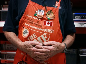 WINDSOR, ONT.:NOVEMBER 10, 2012 -- David Frank, 87, the oldest Home Depot employee in Canada, is pictured in the hardware section of Home Depot at Walker Road and Division Road, Saturday, Nov. 10, 2012. Frank will be celebrating his 88th birthday on Monday. (DAX MELMER/The Windsor Star)