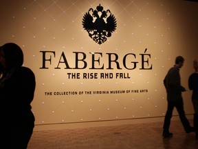 Faberge: The Rise and Fall features more than 200 precious objects from the Virginia Museum of Fine Arts, home of the largest collection of Faberge in the United States. Visitors view items on display at the Detroit Institute of Art.(DAN JANISSE/ The Windsor Star)