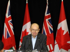 Herb Gray takes part in a press conference at the Ciociaro Club in Windsor, Ont. on Wednesday, November 28, 2012. It was announced that the new parkway will be named after him.            (TYLER BROWNBRIDGE / The Windsor Star)