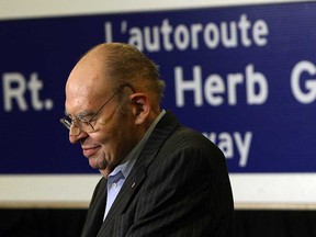 Herb Gray speaks during a press conference at the Ciociaro Club in Windsor, Ont. on Wednesday, November 28, 2012. It was announced that the new parkway will be named after him.            (TYLER BROWNBRIDGE / The Windsor Star)