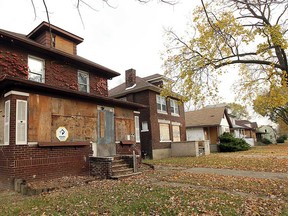 Boarded-up homes in the Indian Road area are pictured in Windsor, Ont. on Tuesday, November 6, 2012.                (TYLER BROWNBRIDGE / The Windsor Star)