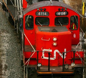 File photo of Canadian National Railway Co. locomotives. (Bloomberg files)