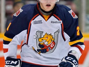 Barrie's Brendan Lemieux will face the Spits in Windsor tonight. (OHL Images)
