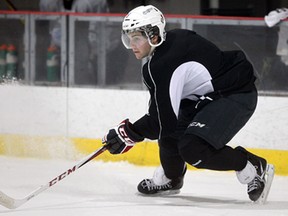 Windsor's Trevor Murphy skates during practice at the WFCU Centre Wednesday. (NICK BRANCACCIO/The Windsor Star)