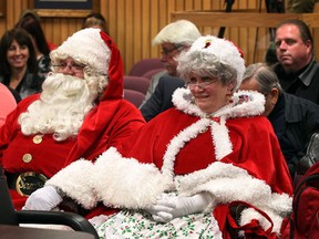 Santa Claus, left, and Jessica Mary Claus were at City Council Monday as members of city council and delegations discuss DWBIA 2012 Winter Fest and parade Monday November 19,  2012.  (NICK BRANCACCIO/The Windsor Star)
