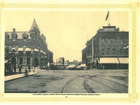 This view of Ouellette Avenue looking north toward the Detroit Ferry is one of many photos found in a recently discovered book called Windsor 1913.