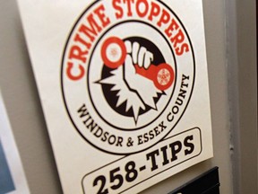 Crime Stoppers door at their office. (Windsor Star files)